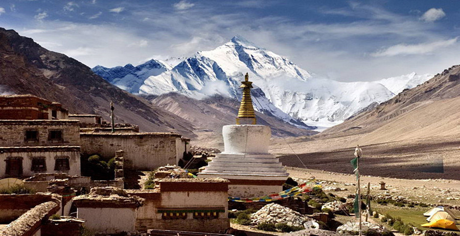 Mount Everest Base Camp in Tingri County, Tibet