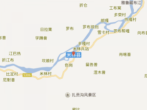 Tourist Attractions Map of Mainling County in Nyingchi City